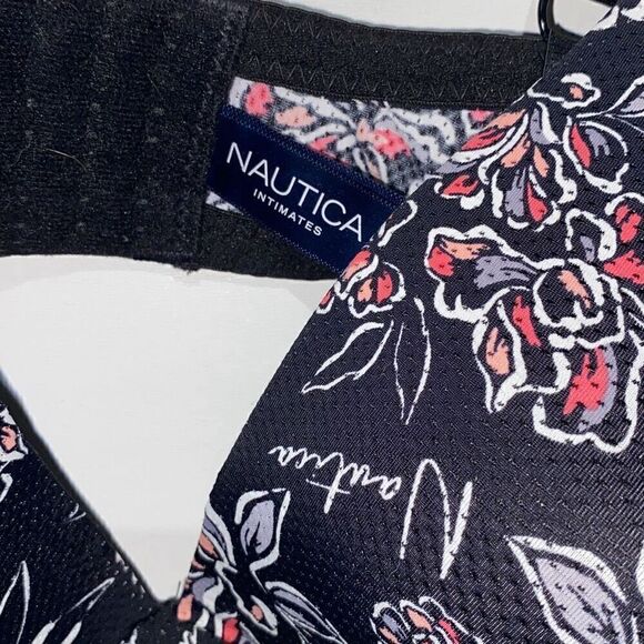 Nautica Intimates Women's Multicolor Floral Adjustable Strap Wireless Bra Sz 42D - Picture 3 of 9